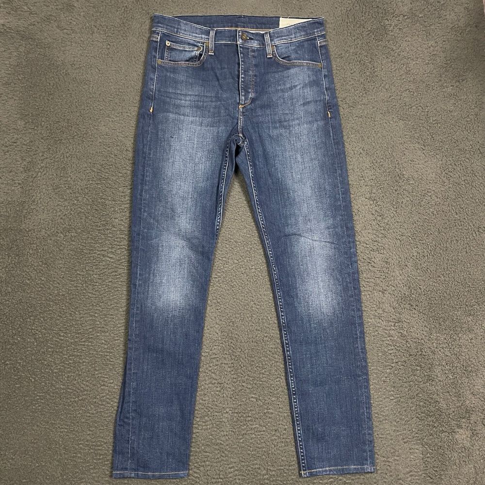 rag & bone Jeans Mens 32 Blue Denim Pants Fit 2 Slim Stretch Button Fly 32x32